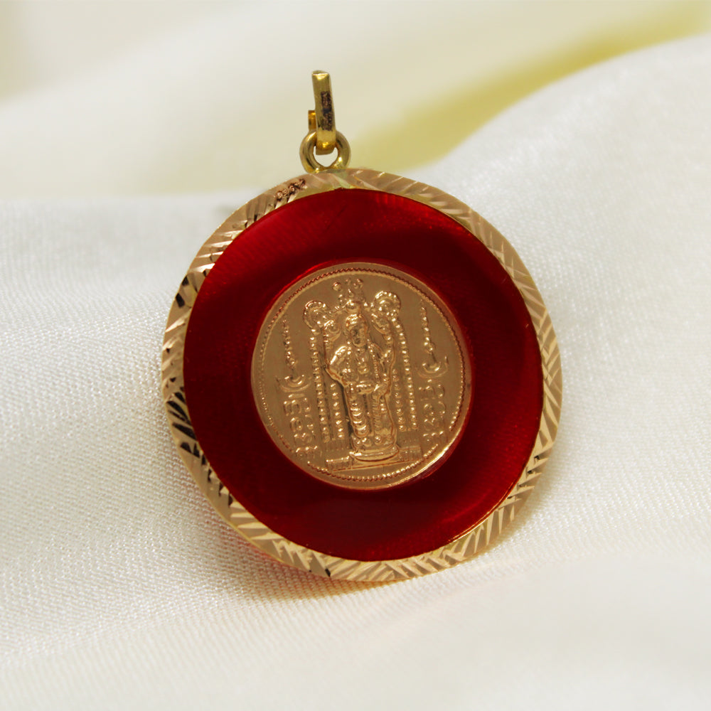 Red Stone Guruvayurappan Pendant - Main Image