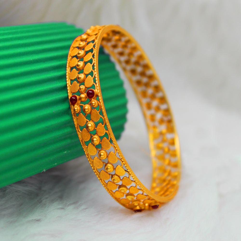 Red Stone Flower  Bangle