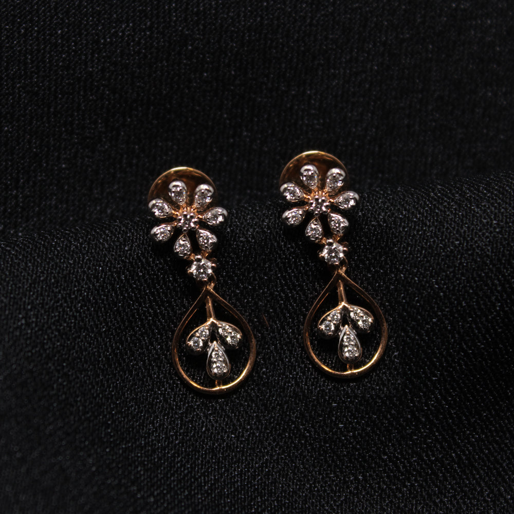 Flower Hanging  Diamond Earring