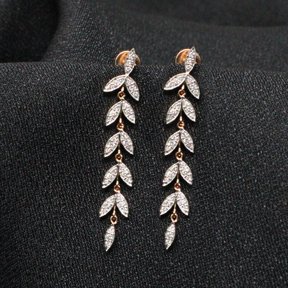 Pine leaf Diamond Stud