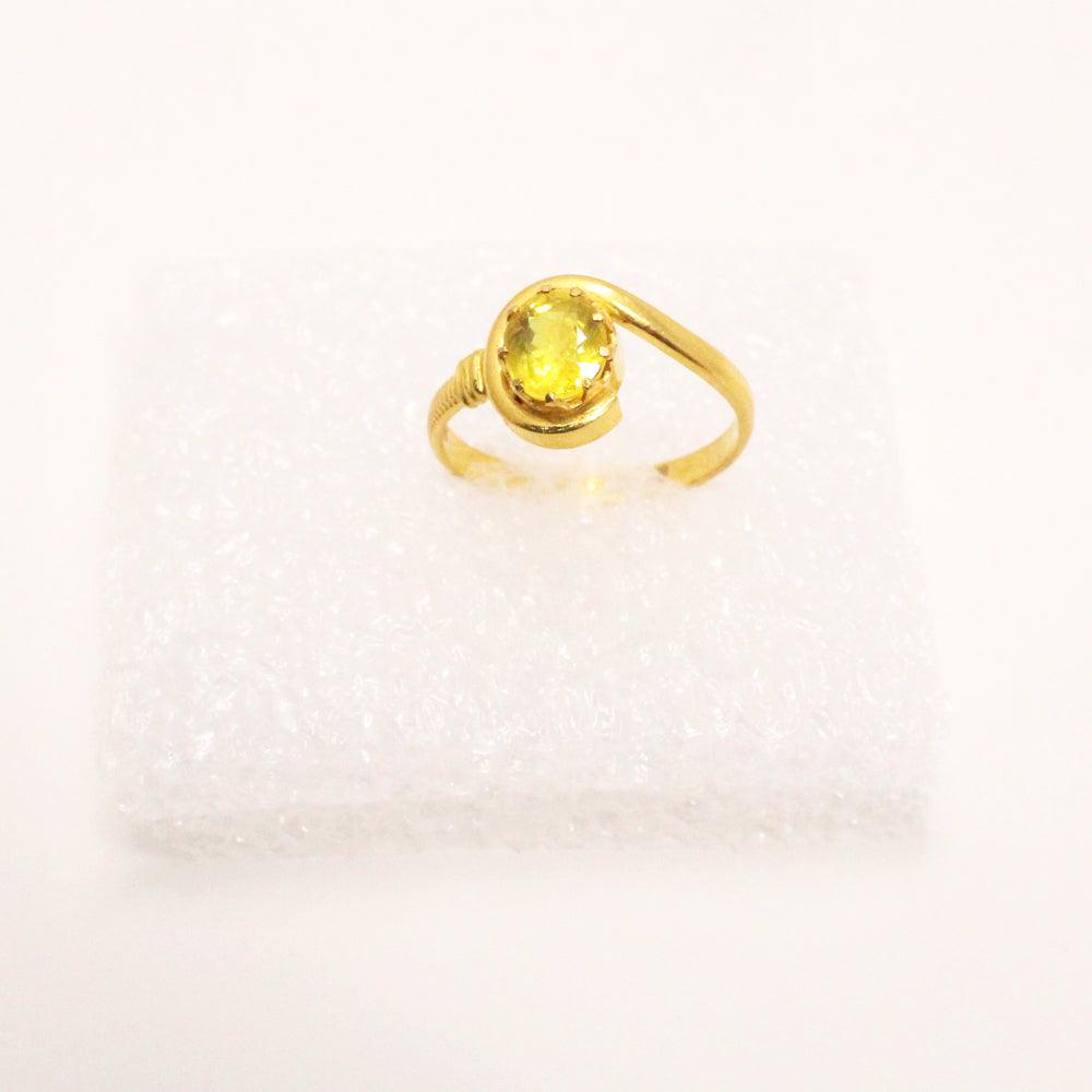 Birth Stone Finger Ring(Yellow Sapphire)