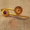 Lotus Shaped Red Stone Bangle