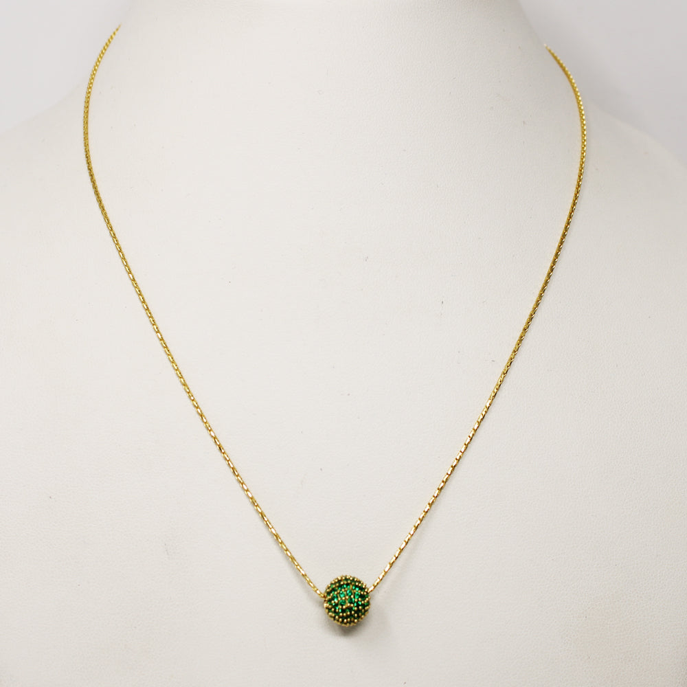 Green stone hot sale gold pendant