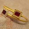 Square Shaped Red Stone Bangle