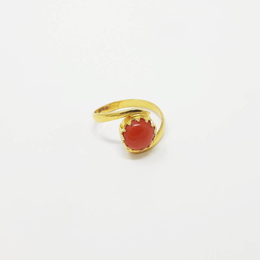 Birth Stone Finger Ring(Coral)