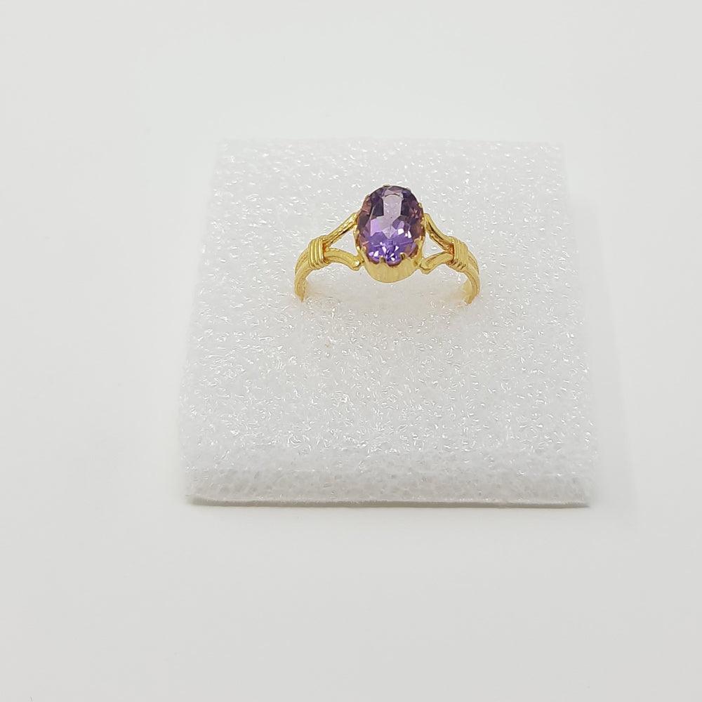 Birth Stone Finger Ring (Amethyst Stone) - Main Image