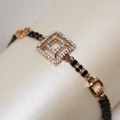 Square Shape Black Stone Bracelet