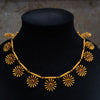 Flower Shape Red Stone Necklace