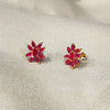 Ruby Flower Stud