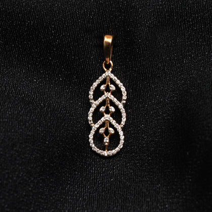 3 Layer Oval Shape Diamond Pendant