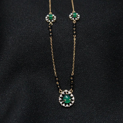 Green Stone Diamond Necklace