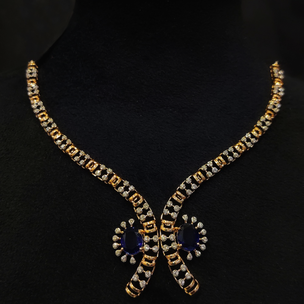 Blue Stone Diamond Necklace
