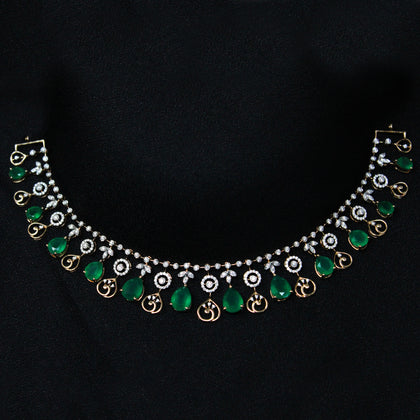 Green Stone Diamond Necklace