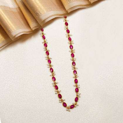 Red Stone Pearl Necklace