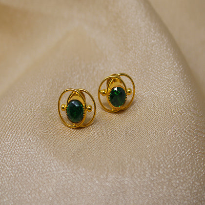 Circle Shape Stone Stud