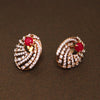 Red Stone Diamond Earring