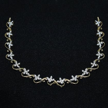 Flower Shape Diamond Necklace