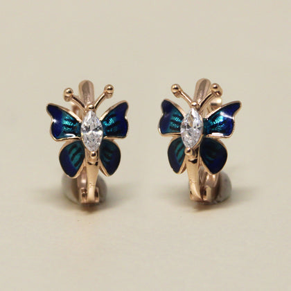 Blue Colour Butterfly Stud