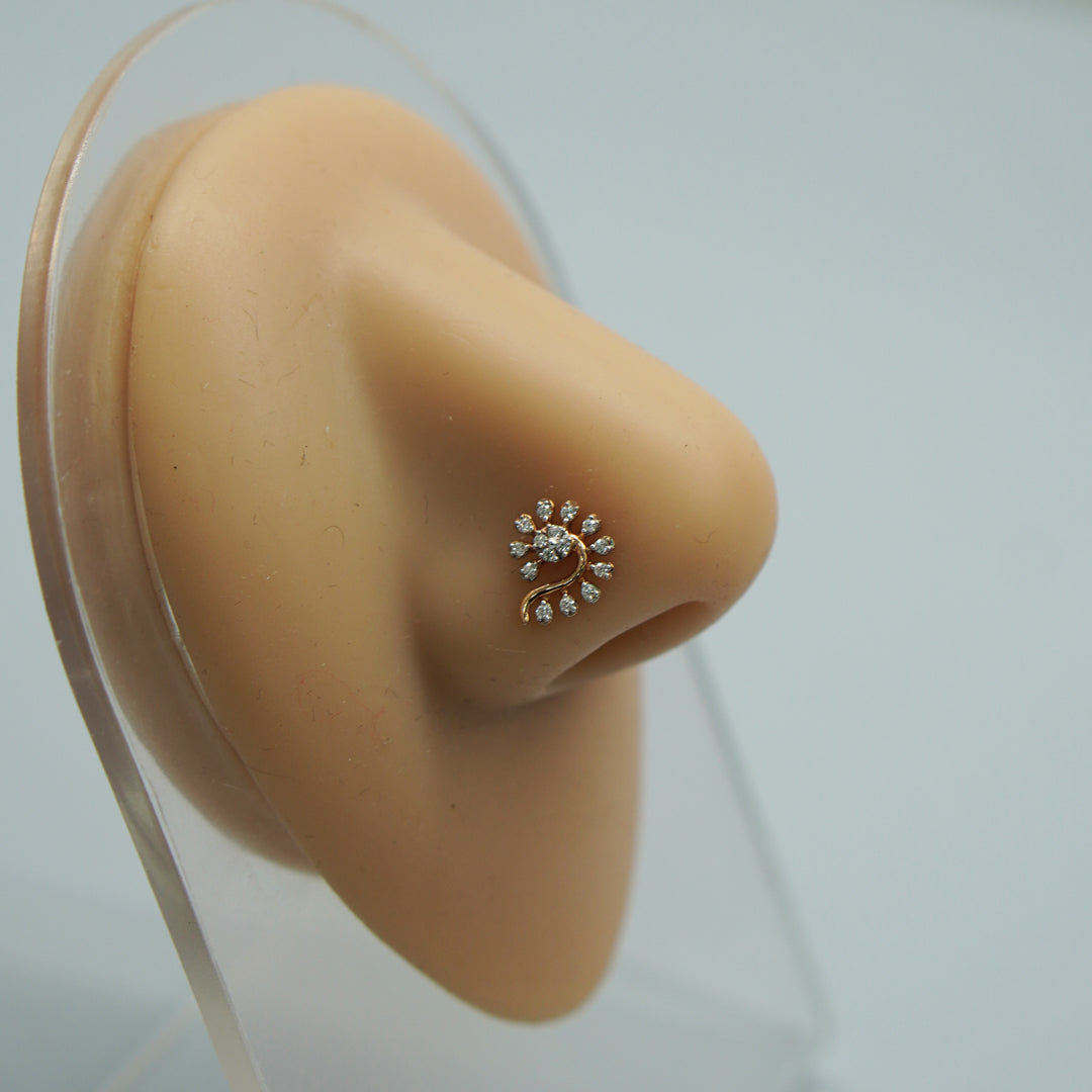Curved Diamond Nosepin
