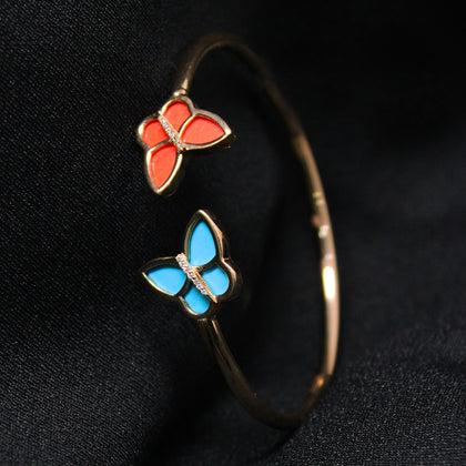 Red & Blue Color Butterfly Bracelet