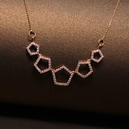 Hexagon Shape Diamond Necklace