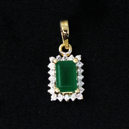 Green Stone Diamond Pendant