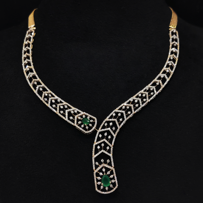 Green Stone Diamond Necklace