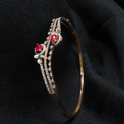 Red Stone Diamond Bangle