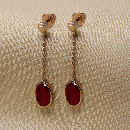 Red Stone Hanging Earring