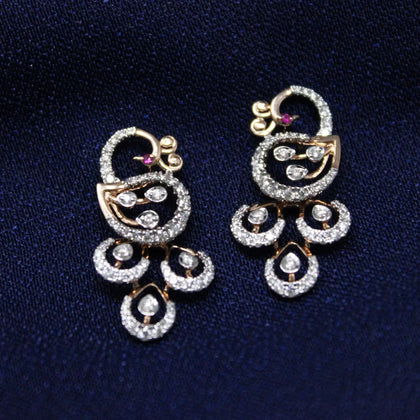 Peacock Shape Diamond Earring