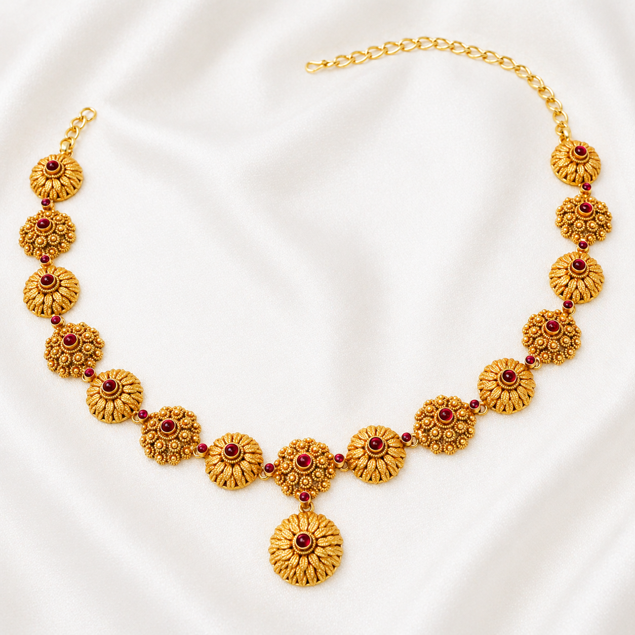 Flower Embossed Necklace