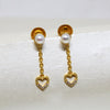 Heart Shape Pearl Hanging Earring