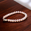 Peach Colour Round Pearl Bracelet