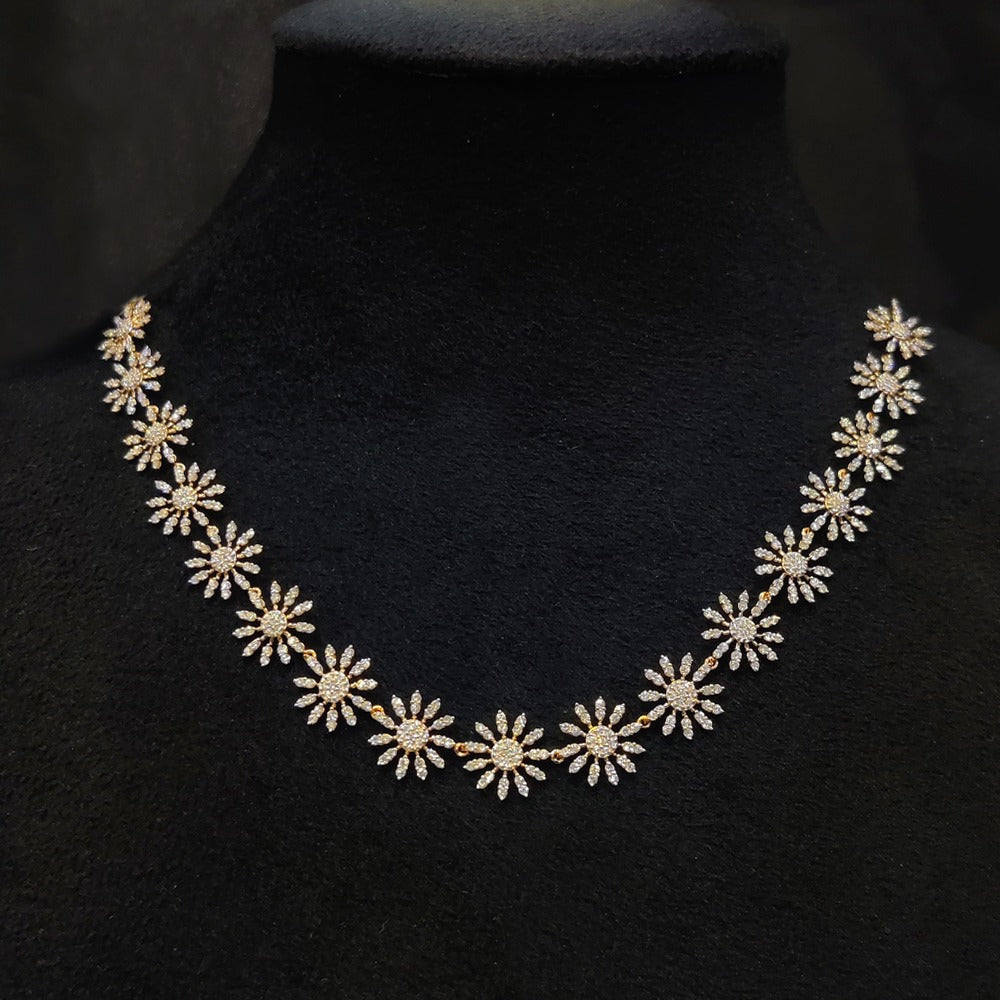 Flower Shape Diamond Necklace