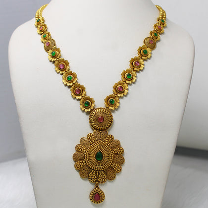 Flower Type Multicolour stone Necklace