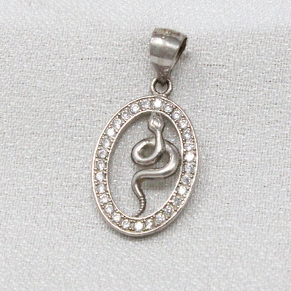 Snake Shape Silver Pendant