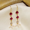 Pink Stone Pearl Hanging Earring