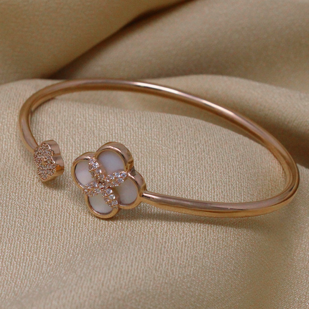 Flower Bangle With Stone