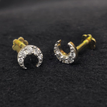 Half Moon Diamond Second Stud