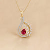 Red Stone Petal Pendant