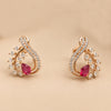 Red Stone Petal Earring