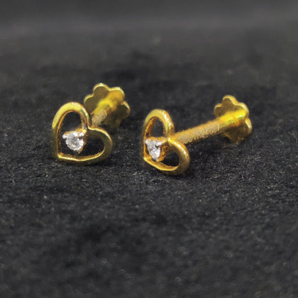Heart Shape Diamond Second Stud