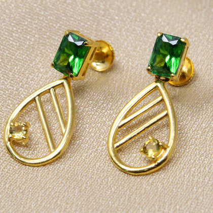 Petal Shape Stone Earring