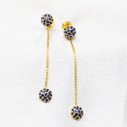 Hanging Blue Round Earring