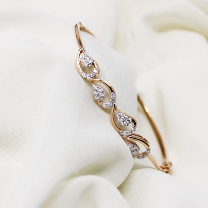 Petal Shaped Diamond Bangle