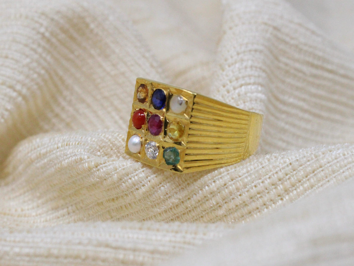 Buy Navaratna Ring in Kerala, India | Chungath Jewellery Online - Rs ...