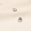 Double Heart  Platinum Stud