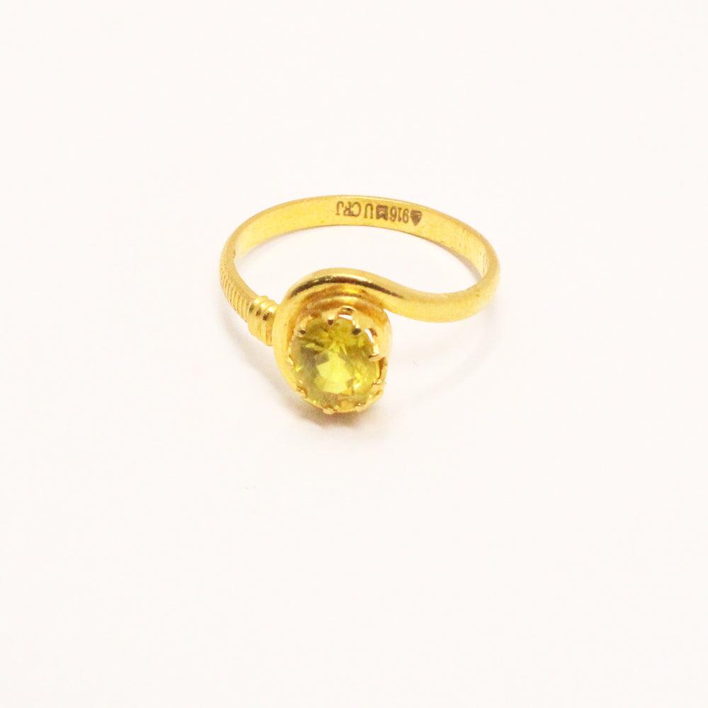 Birth Stone Finger Ring(Yellow Sapphire) - Main Image