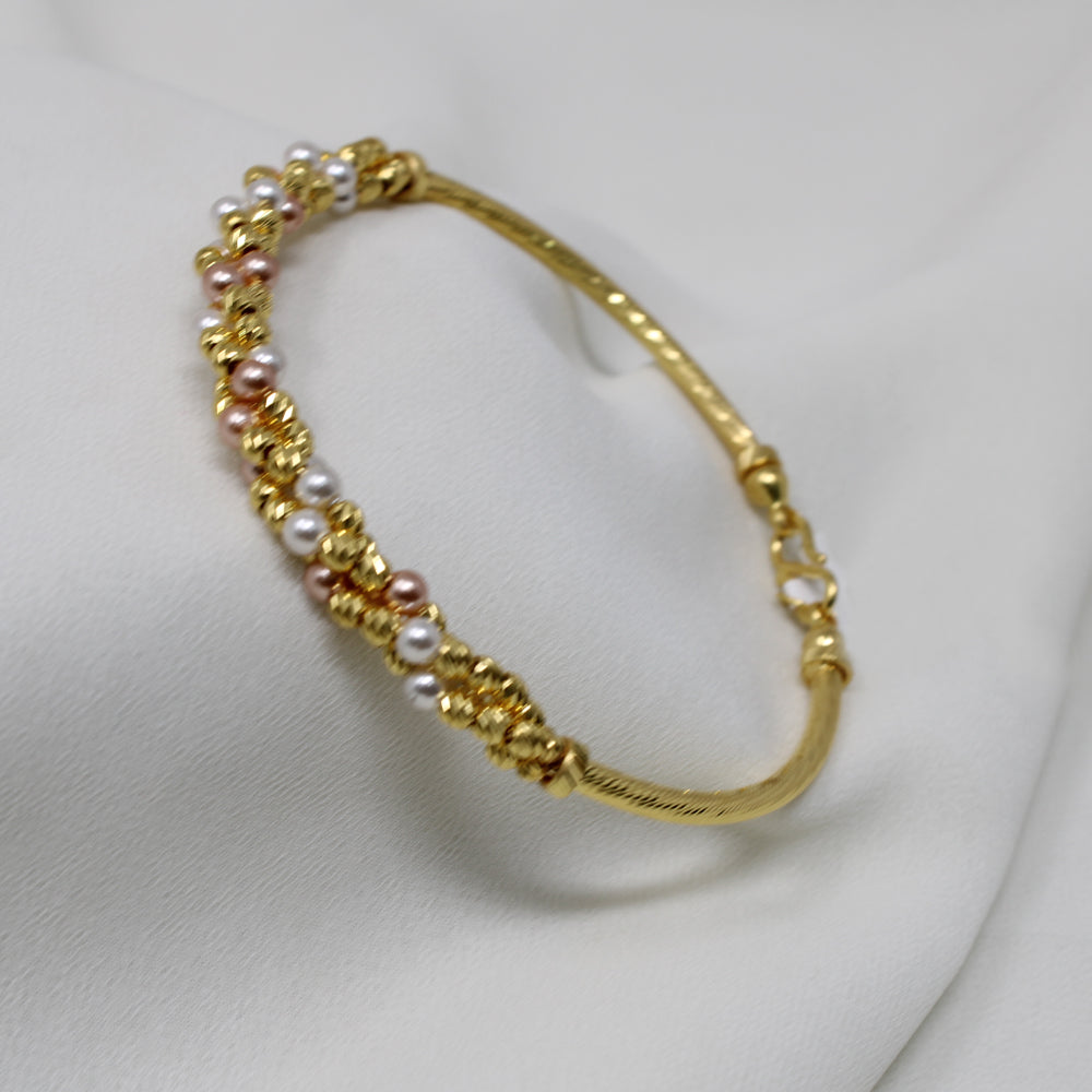 Pearl with Golden Ball Bracelet