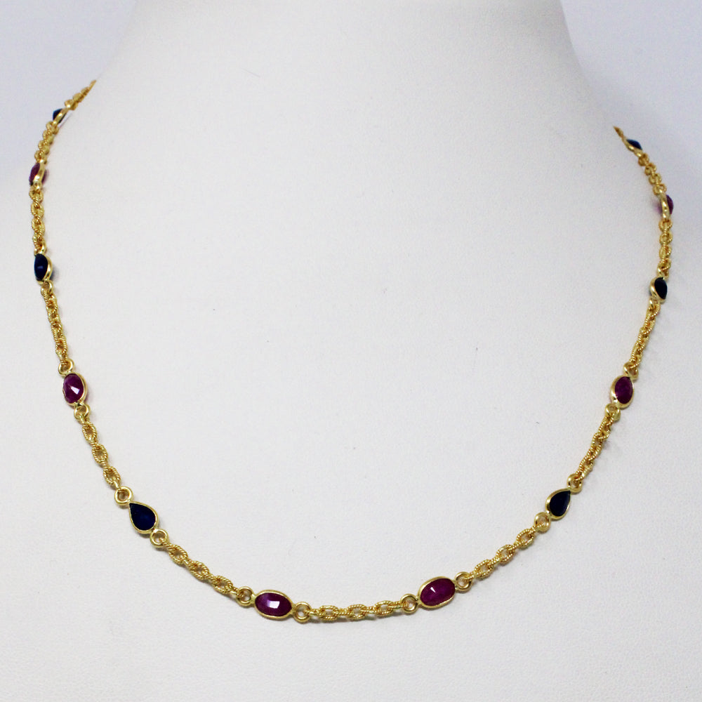 Red & Blue Stone Chain